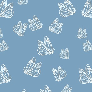 Pretty Blue Vintage Floating Butterflies  L