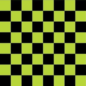 1 Inch Check Neon Green Black