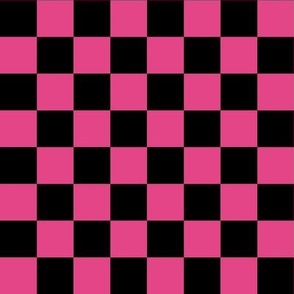 1 Inch Check Hot Pink Black