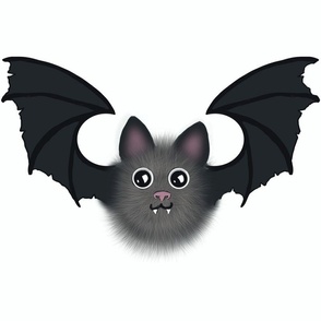 Fuzzy Baby Bat Soft Grey