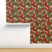 12" Strawberry Forest - Summer Fruits in Rufuous Red and Green