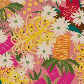 Spring Symphony - Australia Wild Flowers - 48 ' Jumbo Pink Orange  Floral