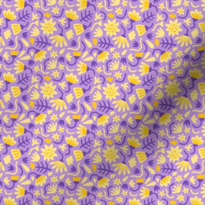 Graphic Garden Flowers Lavender and Yellow (mini)