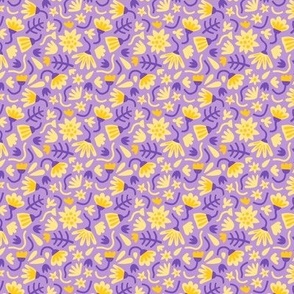 Graphic Garden Flowers Lavender and Yellow (mini)