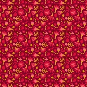 Graphic Garden Flowers Red (mini)