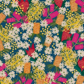 Spring Symphony  - Australian Wild Flowers - 21' Multi Coloured Floral