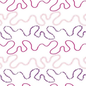 Medium - Pink Purple Ribbons on White