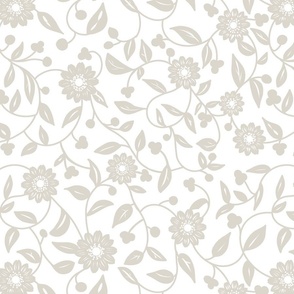 soft neutral beige flowers on a white background 01 - medium scale