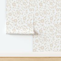 soft neutral beige flowers on a white background 03 - large scale