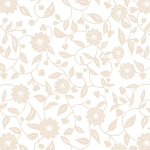 soft neutral beige flowers on a white background 03 - medium scale