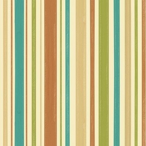 Playground Stripes // Orange, Teal, Lime Green on Cream