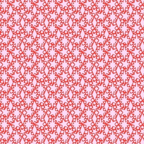 Bold Geometric Stars and Gems in Blush Pink and Red // 3"x 3"