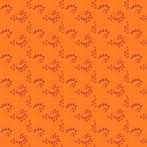 lacquer scatter pattern, red on orange 