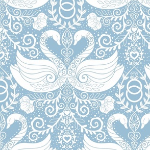 Swans love light blue wedding motifs