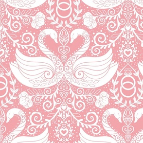 Swans love light pink wedding motifs