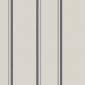 French Ticking - Charcoal on Warm Gray Linen Wallpaper