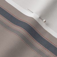 French Ticking - Charcoal on Mocha Linen Wallpaper 