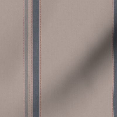 French Ticking - Charcoal on Mocha Linen Wallpaper 