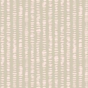 mini // Brushstrokes Vertical Stripes in Blush Pink on Sage Green // 4”
