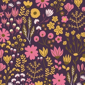 Meadow Flowers // Magical Meadow on Purple