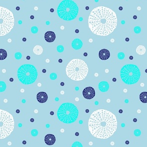 Aesthetic Background Discover Studio E Double Gauze Baby Love Baby Blue  with White Dots Fabric BTY…
