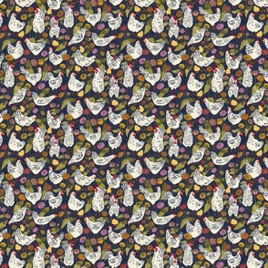 Chicken Coop Wallpaper // Dark Blue // Micro