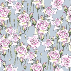 rose watercolor pattern 