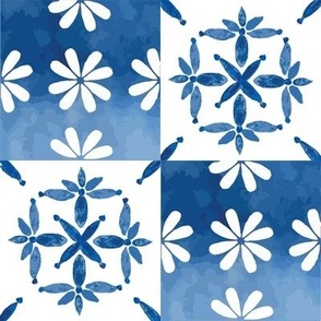 Delft Blue Blue and White Two Medium Scale 8"x 8"