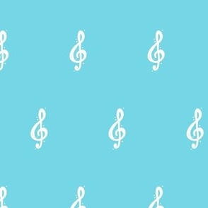 Treble Clef Aqua Small