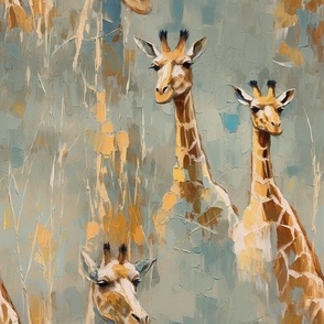 Giraffe Dreams - Gold/Moss Wallpaper - Abstract 