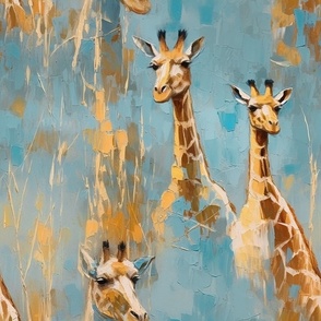 Giraffe Dreams - Gold/Cyan Wallpaper - Abstract 