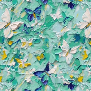 Butterfly Mosaic - Green Abstract  Wallpaper 