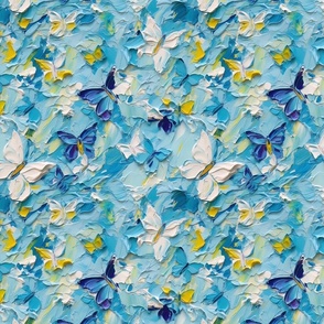 Butterfly Mosaic - Blue Abstract  Wallpaper 