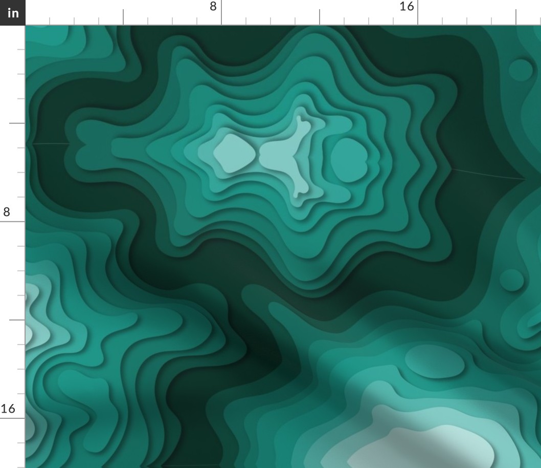 Mapping Contours, Ocean Depth Map, Map, Topographic, Lines, Greens