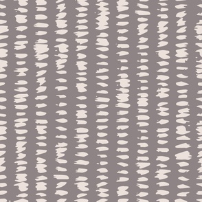 jumbo // Handpainted Brushstrokes Vertical Stripes in Cream on Warm Grey // 24”