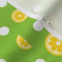 Slices of Lemons on a Lime Background