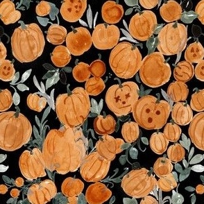 Jack o lantern pumpkins-black 6.1in 