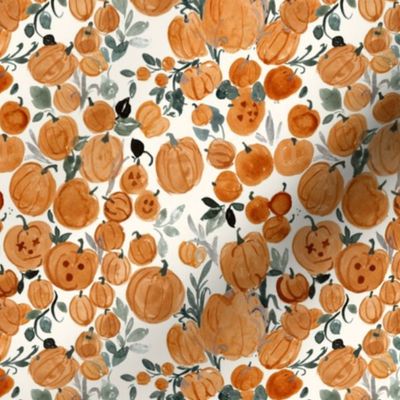 Jack o lantern pumpkins-cream 6.1in