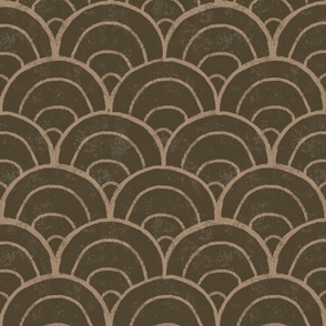Scalloped texture chocolate brown Large