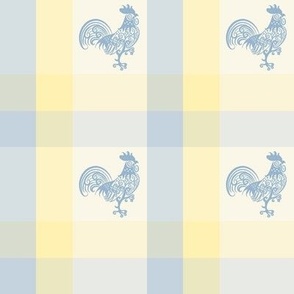French Blue and Yellow Chicken Plaid