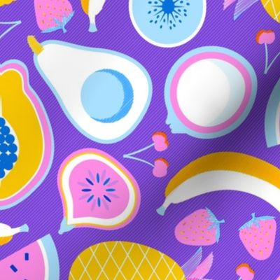 Large scale • Juicy tropical fruits - NO Ai - Purple background