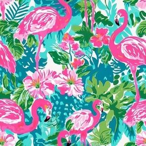 Flamingo Rhapsody - Teal/Hot Pink