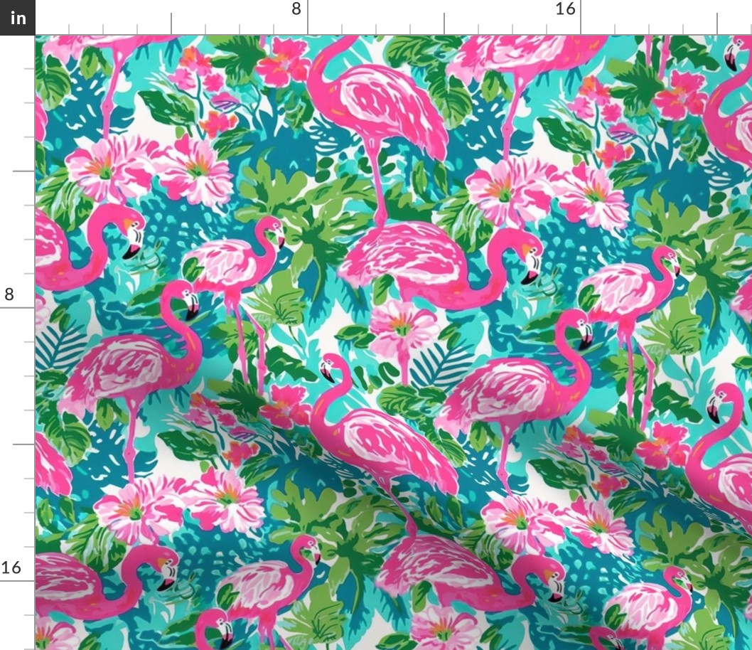 Flamingo Rhapsody - Teal/Hot Pink