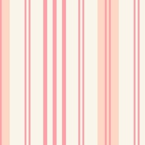 Summer Stripe in the Orchard: Classic Stripe with Soft Pink, Dark Pink and Cream