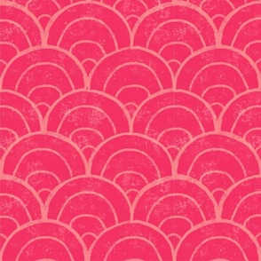 Scalloped texture watermelon pink Large