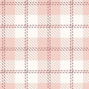 medium 3x3in buffalo tartan plaid - white blush