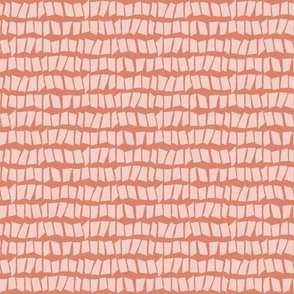 Striped design with squares in peach pink tones