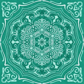 Emerald Petal Mandala Pattern