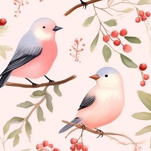 Blush Birds and Berries