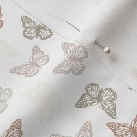 small butterflies: slipper, summer sage, suede, cotton, morganite, moon shadow